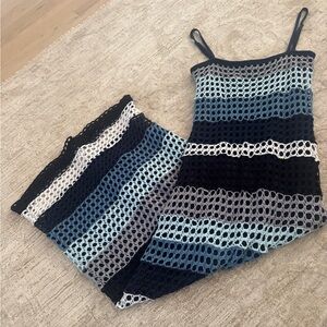 Crochet blue maxi dress